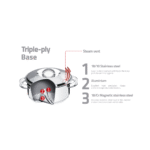 Tramontina Stainless steel Cocotte saucepan 20Cm with lid - 62501/200